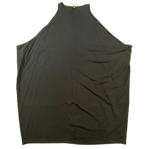 Eileen Fisher Womens Black Halter Neck Oversized Tunic Top Sleeveless S Small